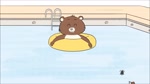 Bear Cub Enjoys Swimming in the Pool!